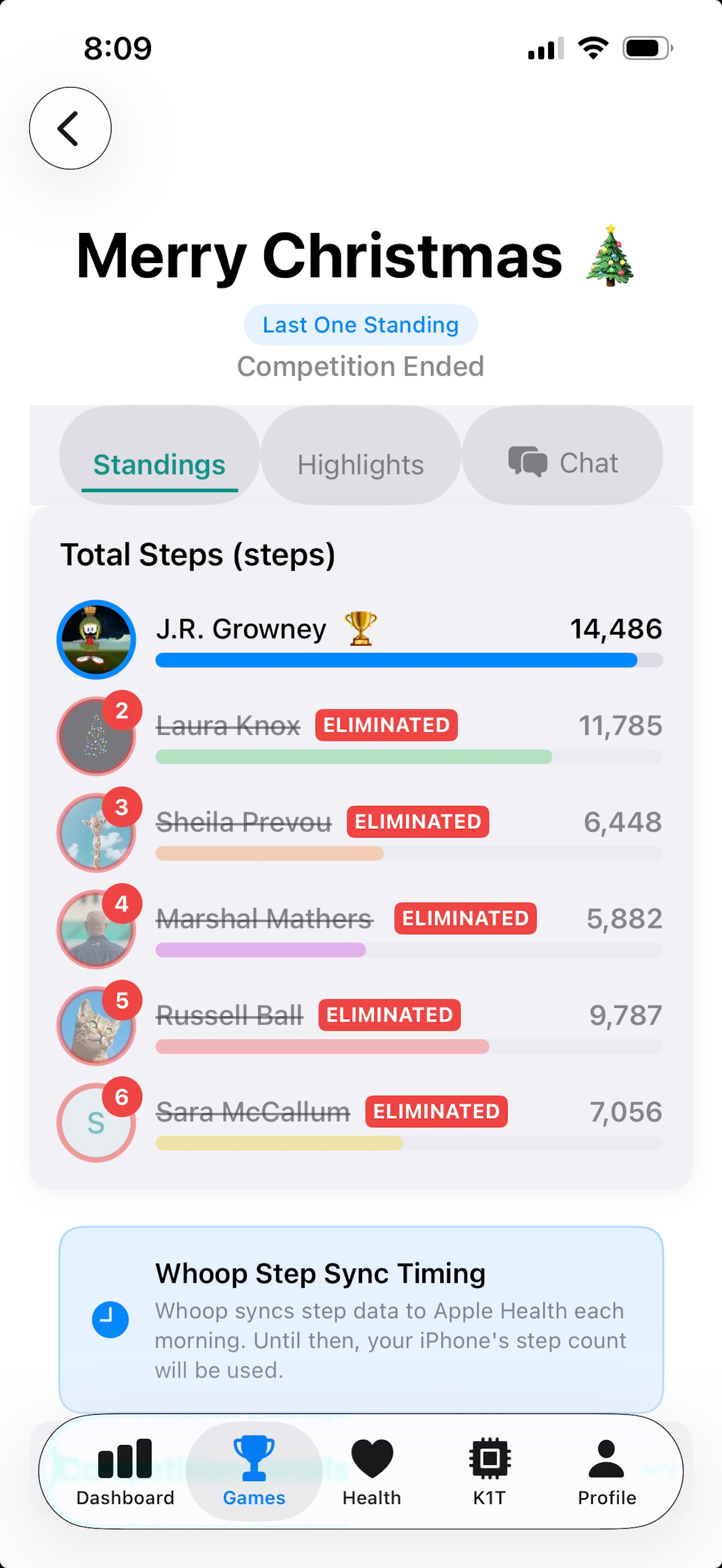 Fitness competition games